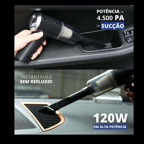 Aspirador de pó portátil, Aspirador de carro, Aspirador Carregável via USB, Aspirador de sucção potente, Aspirador portátil sem fios, Aspirador 2 em 1 portátil