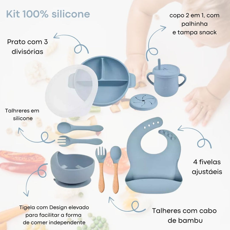 Introdução alimentar bebé,
Kit alimentação bebé,
Utensílios de alimentação para bebés,
Kit de alimentação,
Produtos bebé seguros,
Conjunto Alimentação