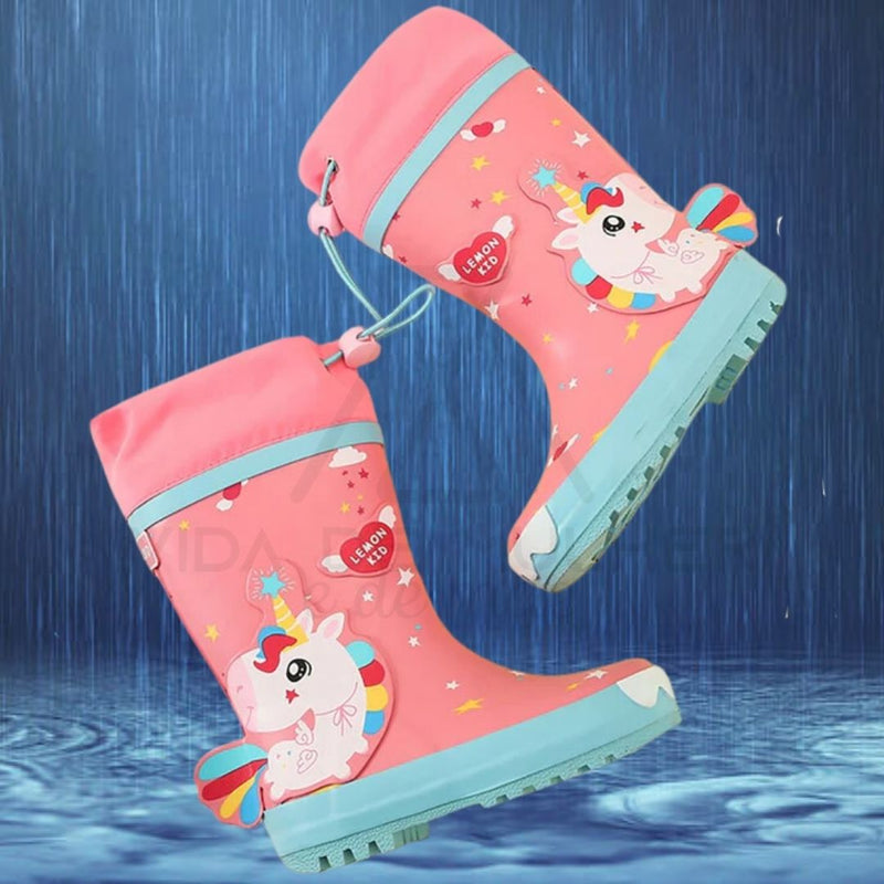 Galochas Cano Curto para Meninas, Galochas Cano Longo Criança, Galochas Impermeáveis ​​Meninas, Botas Impermeáveis ​​Botas de Chuva Infantis, Galochas Resistentes para Crianças