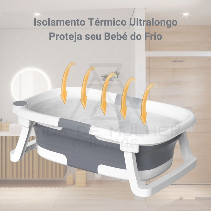 Banheira dobrável para bebé, Banheira para bebé compacta, Banheira ergonómica para bebé, Banheira antifúngica para bebé, Banheira portátil para bebés