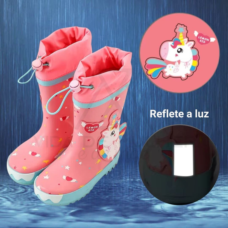 Galochas Cano Curto para Meninas, Galochas Cano Longo Criança, Galochas Impermeáveis ​​Meninas, Botas Impermeáveis ​​Botas de Chuva Infantis, Galochas Resistentes para Crianças