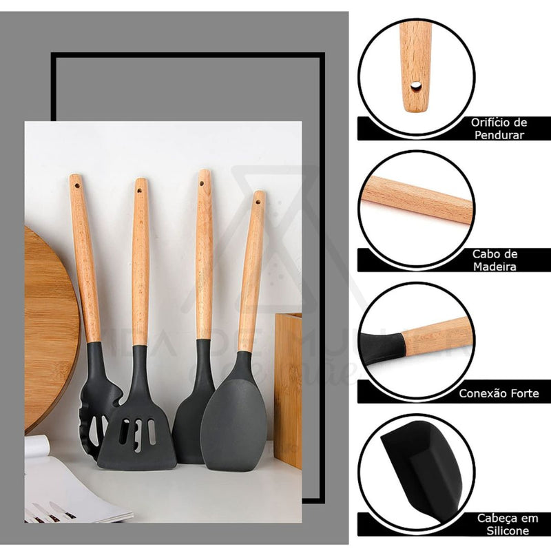 utensílios de cozinha em silicone,  utensilios silicone, cozinha,  kit utensilios cozinha silicone,  jogo de silicone para cozinha, Conjunto de cozinha moderno