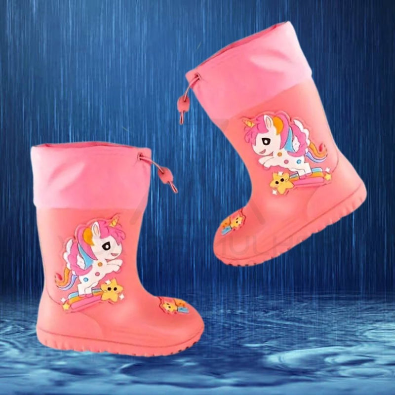 Galochas Cano Curto para Meninas, Galochas Cano Longo Criança, Galochas Impermeáveis ​​Meninas, Botas Impermeáveis ​​Botas de Chuva Infantis, Galochas Resistentes para Crianças