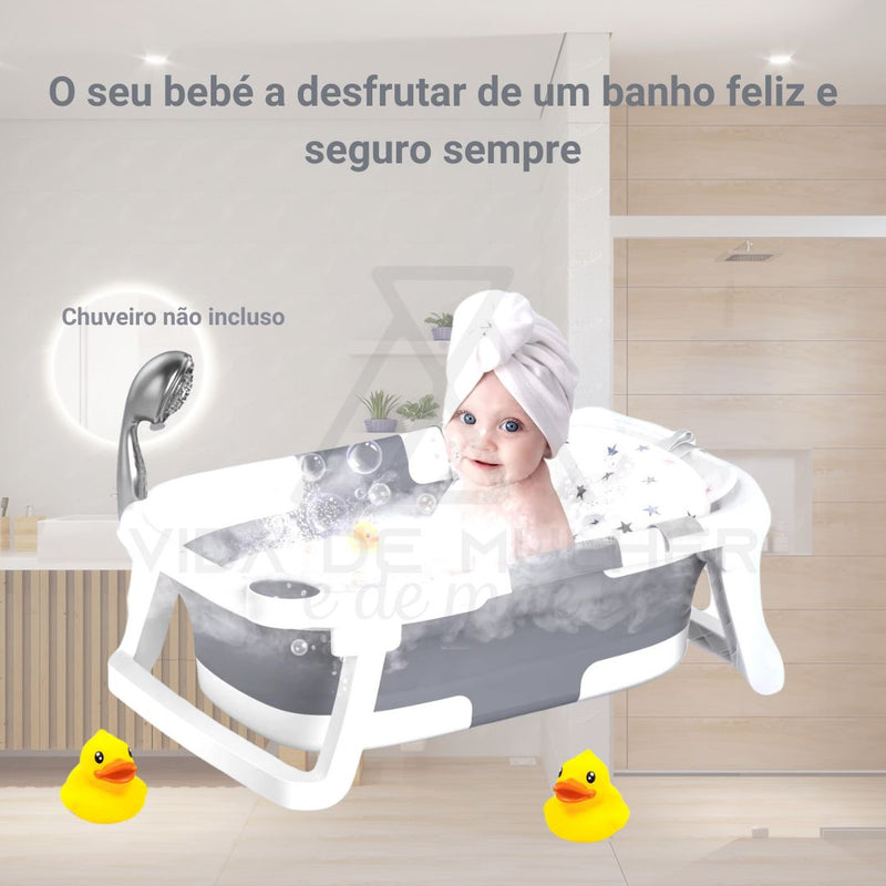 Banheira dobrável para bebé, Banheira para bebé compacta, Banheira ergonómica para bebé, Banheira antifúngica para bebé, Banheira portátil para bebés