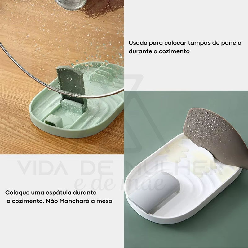 Suporte de Cozinha,
Organizador de Utensílios,
Suporte para talheres
Acessórios de Cozinha,
Descanso para Colheres,
Suporte Antiderrapante