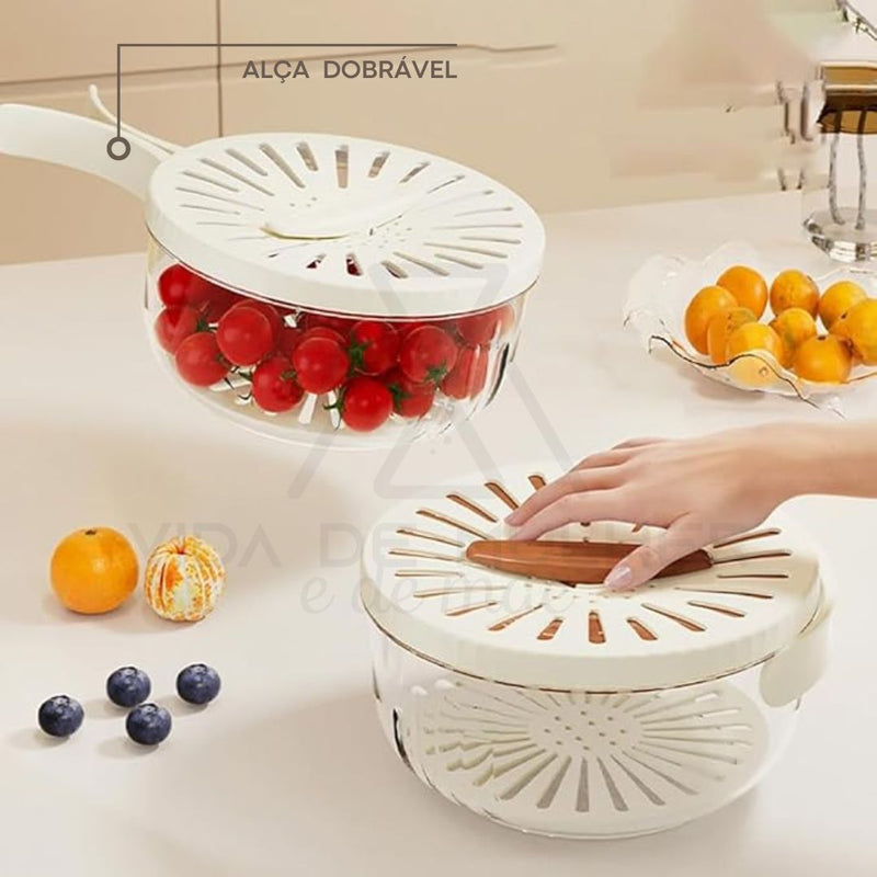 Cesta de drenagem multifuncional para cozinha,
Escorredor de frutas e legumes dobrável,
Recipiente para armazenamento de alimentos,
Caixa organizadora de alimentos,
Escorredor de legumes,
Recipiente Multiuso