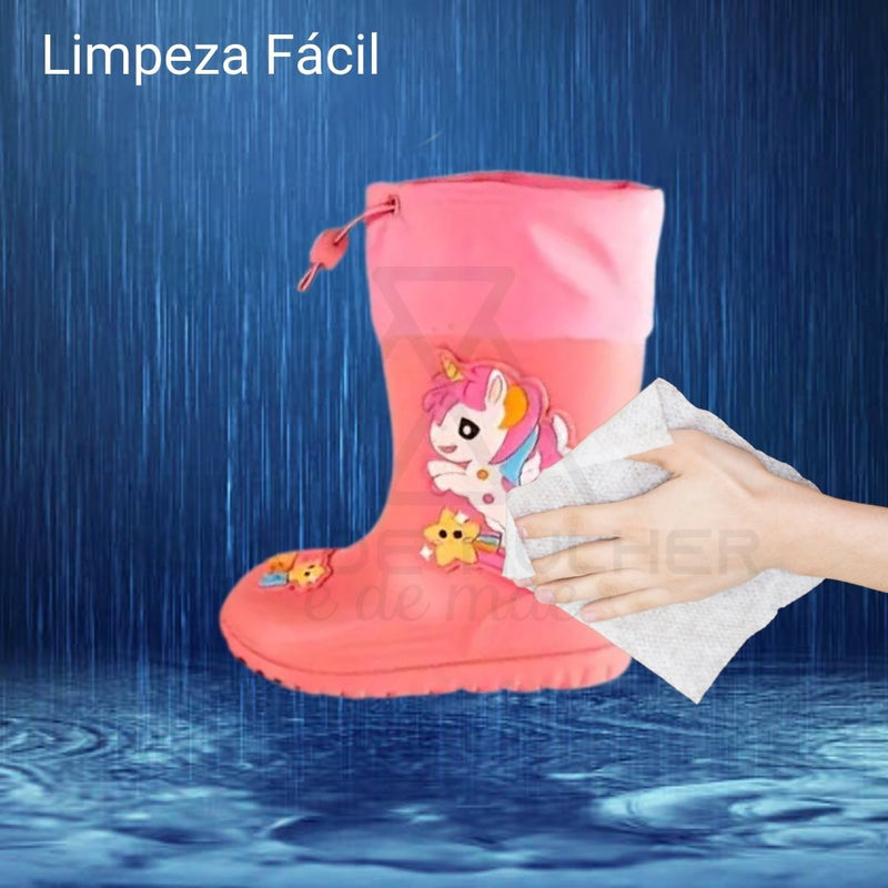 Galochas Cano Curto para Meninas, Galochas Cano Longo Criança, Galochas Impermeáveis ​​Meninas, Botas Impermeáveis ​​Botas de Chuva Infantis, Galochas Resistentes para Crianças