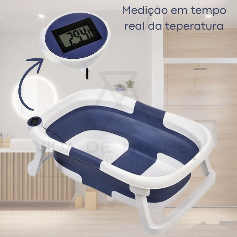 Banheira dobrável com medidor de temperatura,
Banheira dobrável portátil para bebé,
Banheira bebé com termómetro digital,
Banheira antiderrapante,
Banheira dobrável 