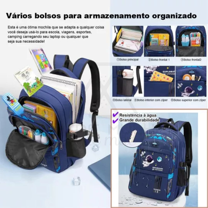 mochila, lancheira, kit escolar, caixa do lápis, mochila e lancheira infantil, mochila escolar impermeável,