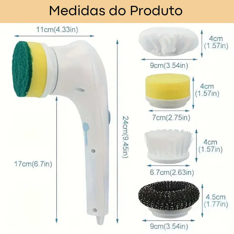 Escova de limpeza elétrica, Escova de limpeza multifuncional, Escova elétrica para limpeza doméstica, Limpeza profunda com escova elétrica,