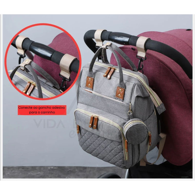 saco de fraldas multifuncional,
berço portátil para bebé,
mala maternidade com berço,
acessórios de viagem para bebé,
mochila para recém-nascidos,
mochilas para novos pais,
Mala Maternidade,
mala de viagem para bebé