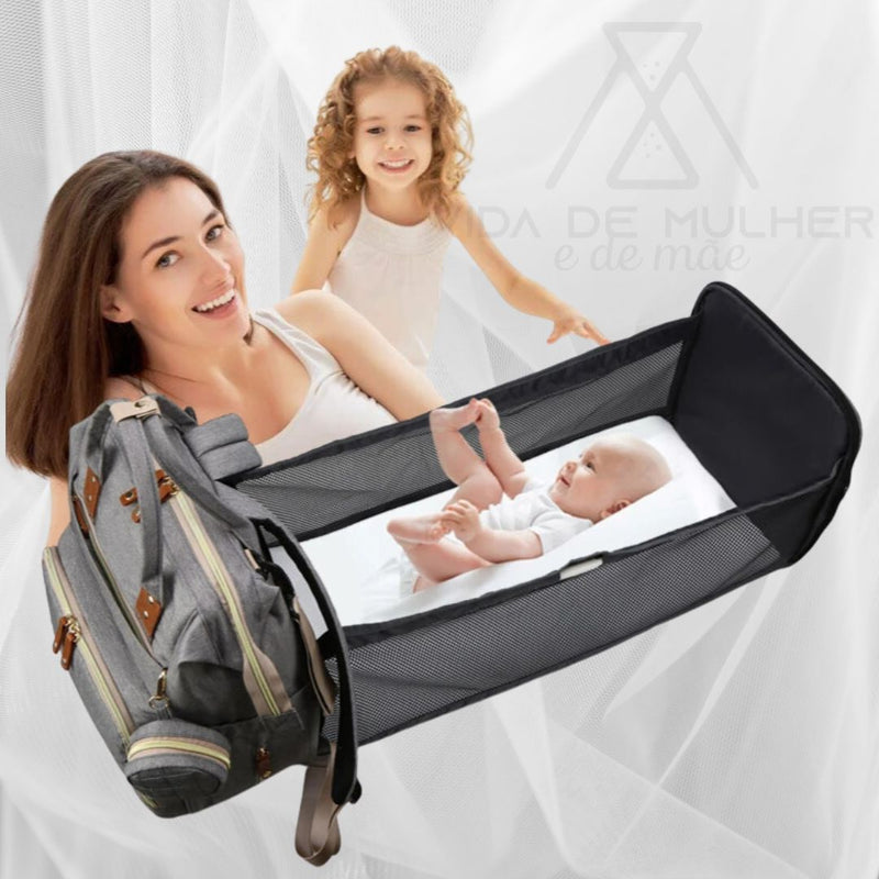 saco de fraldas multifuncional,
berço portátil para bebé,
mala maternidade com berço,
acessórios de viagem para bebé,
mochila para recém-nascidos,
mochilas para novos pais,
Mala Maternidade,
mala de viagem para bebé